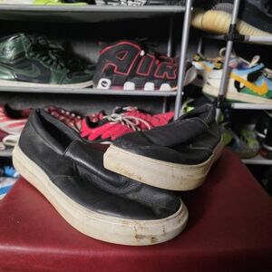 🔥 Slick! Black Men's Leather Loafers Size 13